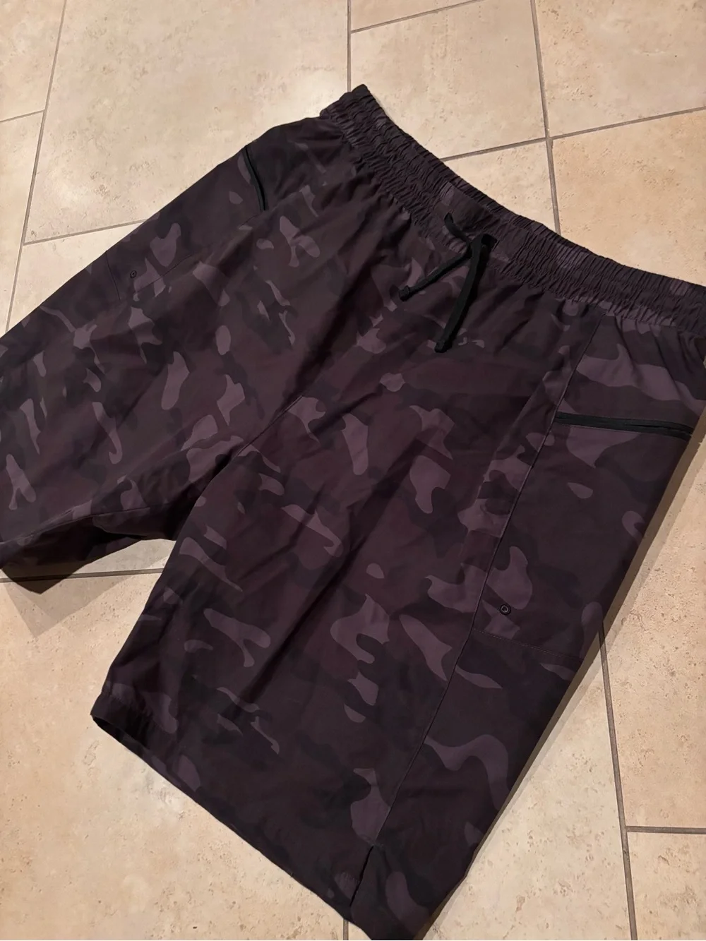 Gradual Men's Black Camo Swim Board Shorts with Drawstring XXL